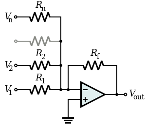 Summing amplifier circuit diagram